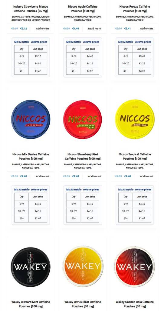 Emeraldpods caffeine selection